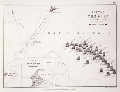 Plan of the Battle of the Nile, 1st August 1798 by Alexander Keith Johnston